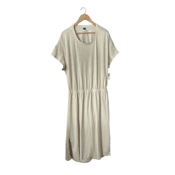 Old Navy Oatmeal Short Sleeve Open Back Maxi Dress 3X NWT - Picture 1 of 5